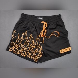Kill Crew Athletic Shorts with Orange Flame Design